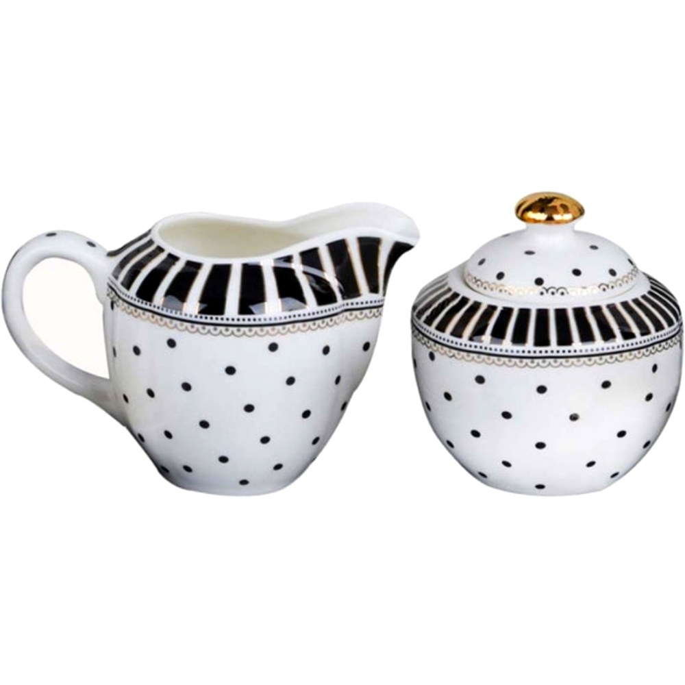 Grace Teaware Josephine Porcelain Sugar & Creamer Set - Black